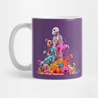 colorful preppy skeleton in the people and animal style Mug